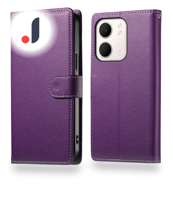 Magnetic Snap Litchi Texture Leather Wallet Phone Cover with Wrist Strap — Flip Cases, Smartwatch 2025