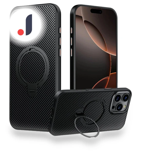 MagSafe Kickstand Case with Carbon Fiber Texture — Phone Accessories, Smartwatch 2025