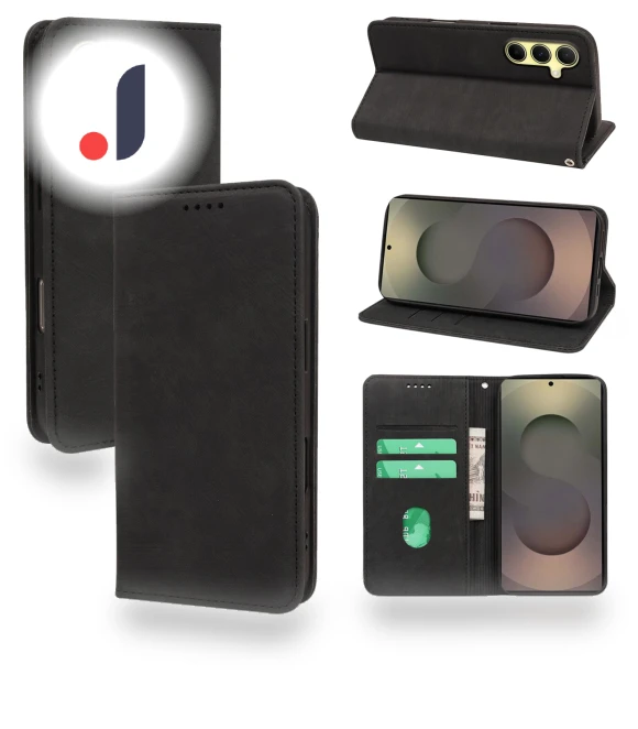 Strong Magnetic Leather Wallet Phone Cover with Striped Texture — Flip Cases, Smartwatch 2025