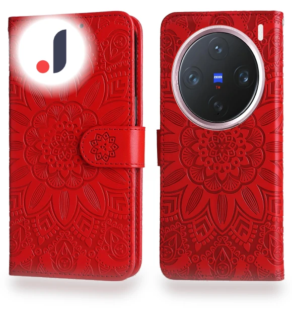 Sunflower Imprint Leather Wallet Phone Cover — Flip Cases, Smartwatch 2025