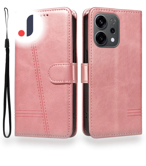 T-shaped Lines Leather Phone Case with Stand — Phone Accessories, Smartwatch 2025
