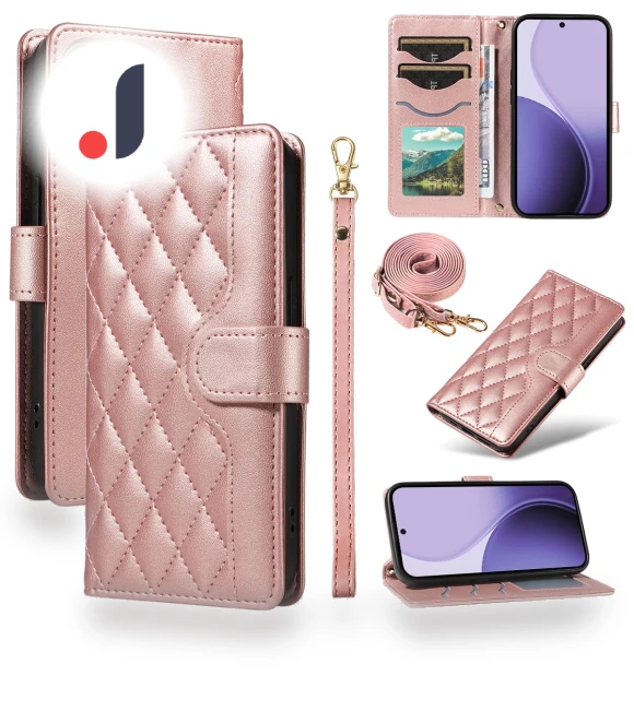 Wallet Case Rhombus Leather Phone Cover with Strap — Basic Cases, Smartwatch 2025
