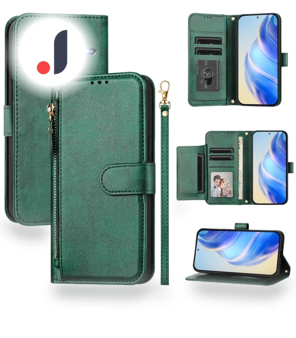 Zipper Pocket Multiple Card Slots Leather Phone Cover — Basic Cases, Smartwatch 2025