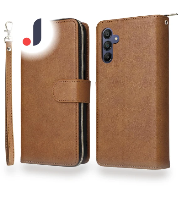 Zipper Pocket PU Leather Phone Cover with Hand Strap — Phone Accessories, Smartwatch 2025