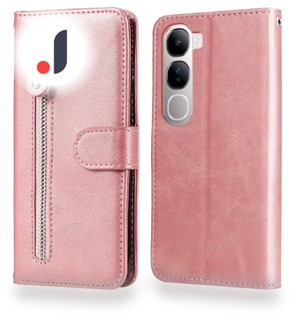Zipper Wallet Calf Texture PU Leather Phone Cover — Basic Cases, Smartwatch 2025