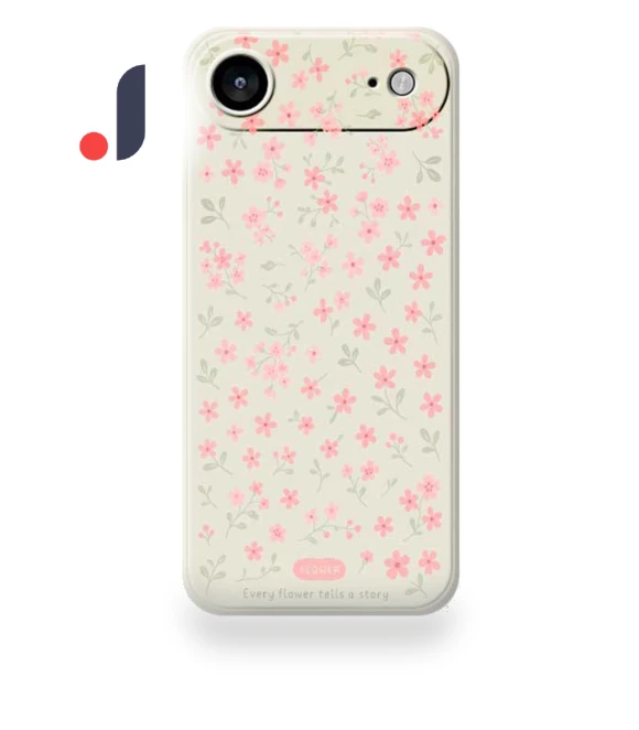 Air Case Pink Small Flowers Pattern Printing Straight Edge TPU Phone Back Cover Beige — Basic Cases, Smartwatch 2025