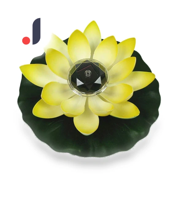Automatic Sensor Smart Switch Solar Light Lotus Wish Lantern Garden Yellow — Garden Illumination, zhongluo