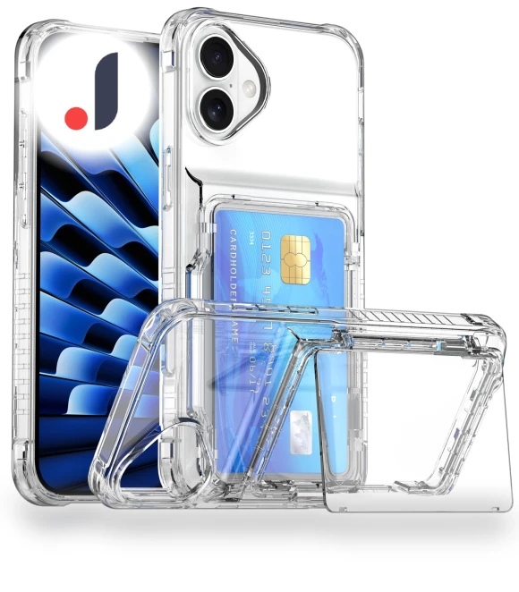 Clear Case with Card Holder and Kickstand — Phone Accessories, Smartwatch 2025