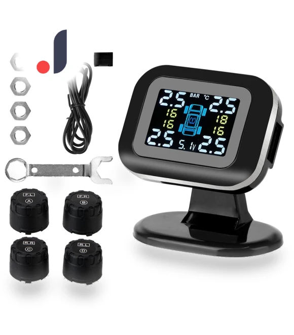 Digital Auto Security Alarm Systems USB TPMS External Tyre Sensors Mini Car Tire Pressure Monitoring System LCD Display — TPMS Sensor Replacements, Home Textile Home Decoration