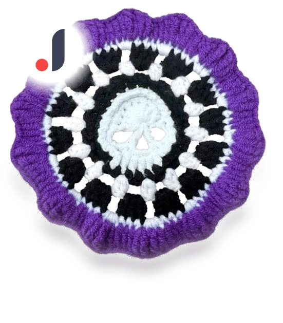 Handcrafted Crochet Smart Skull Stand — , Aunel