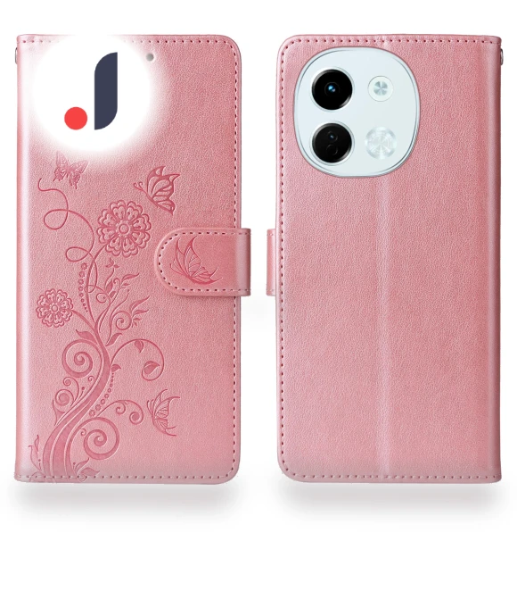 Leather Case Butterfly Floral Imprint Wallet Stand Cover — Flip Cases, Smartwatch 2025