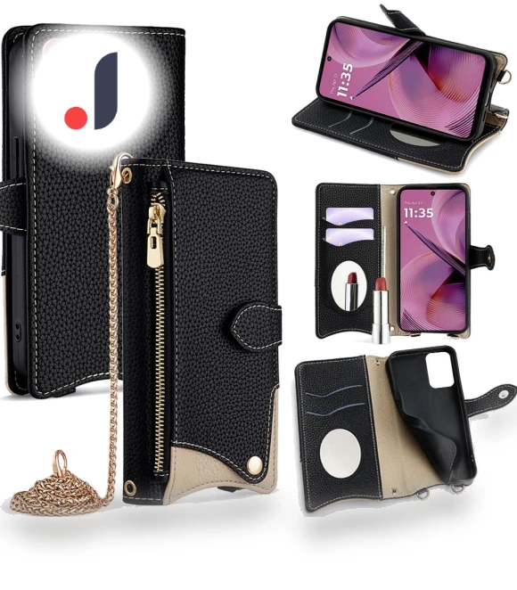 Leather Case Wallet Stand Cover with Chain Strap — Flip Cases, Smartwatch 2025