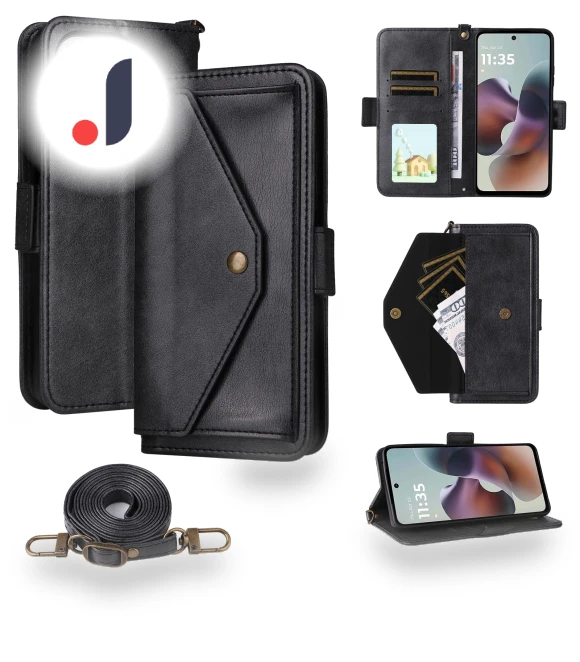 Leather Case with Magnetic Closure, Wallet Stand, Shoulder Strap — Flip Cases, Smartwatch 2025