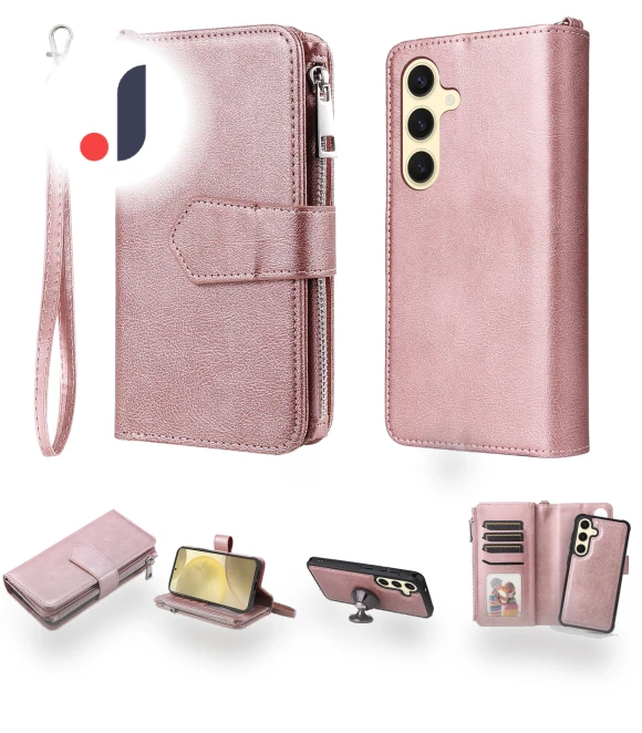 Magnetic Leather Case with Detachable Zipper Wallet Strap — Flip Cases, Smartwatch 2025