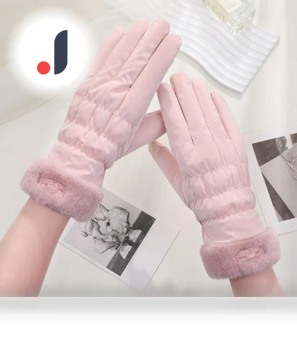 Mitten Gloves with Full Fingers and Bear Design — Gloves & Mittens, Liingyimn