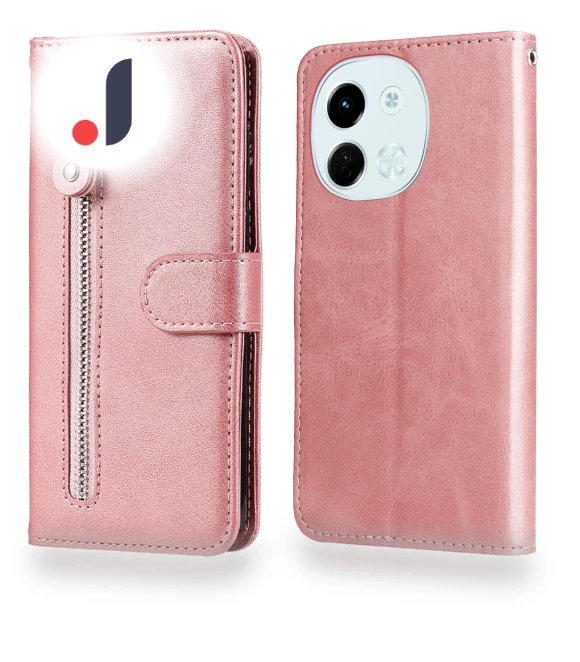 Zipper Wallet Calf Texture PU Leather Phone Cover — Phone Accessories, Smartwatch 2025