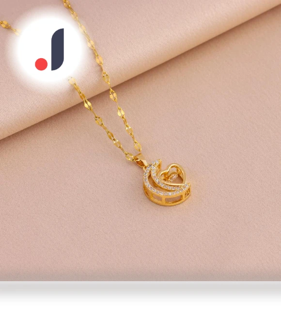Fashionable slightly zirconium-inlaid smart moon pendant necklace — Smart Jewelry, JMANDJM