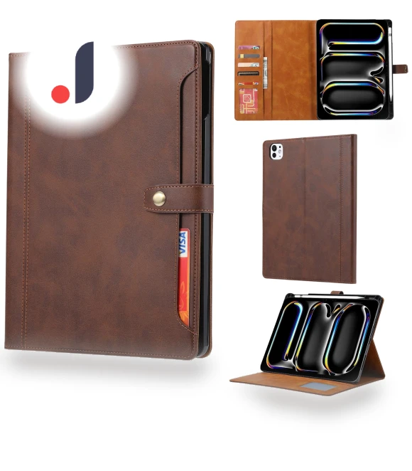 Leather Wallet Tablet Cover with Auto Wake/Sleep — Keyboard Cases, Smartwatch 2025