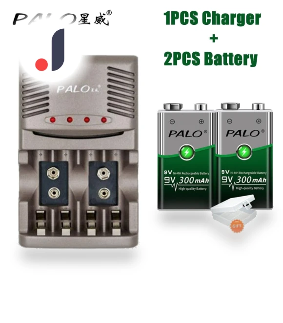 Ni-CD Ni-MH 9V Rechargeable Battery with Smart Charger — Chargers, PALO