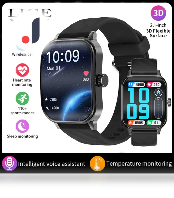 Smart Watch with 2.1” 3D Curved Screen — Smartwatches, LIGE