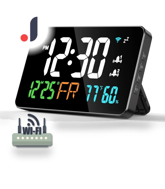 Smart WiFi Desktop Clock with Digital LED Display — Alarms & Clocks, Homedepot