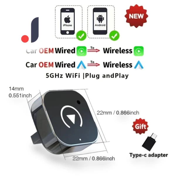 Wireless CarPlay/Android Auto Adapter — Phone Accessories, YJMP Auto Parts
