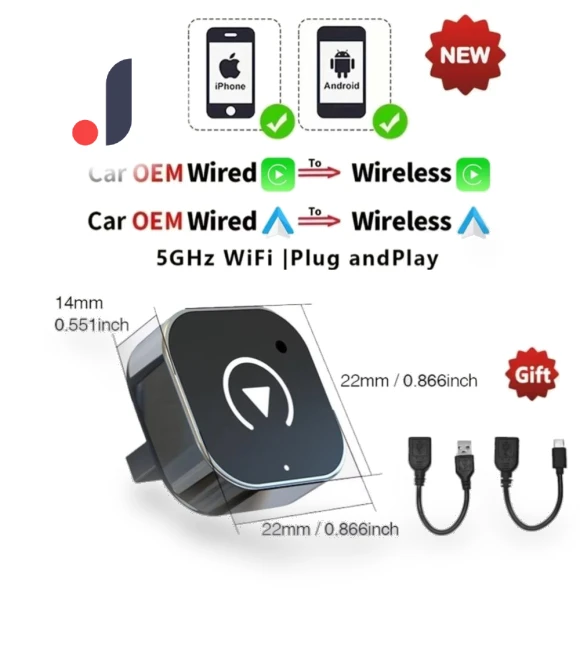 Wireless CarPlay/Android Auto Adapter — USB, YJMP Auto Parts