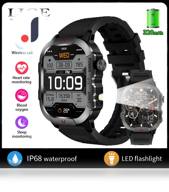 LED Flashlight Smart Watch — Wearable Accessories, LIGE
