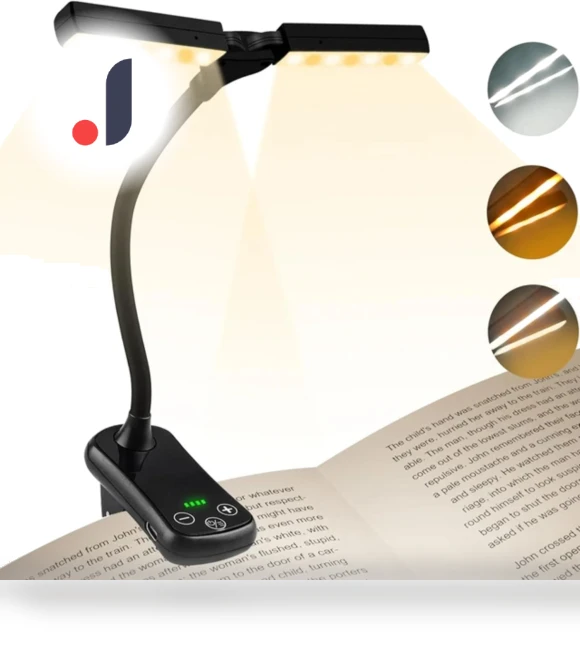 Adjustable Rechargeable Touch Book Light — Reading Lights, Elegant Living House
