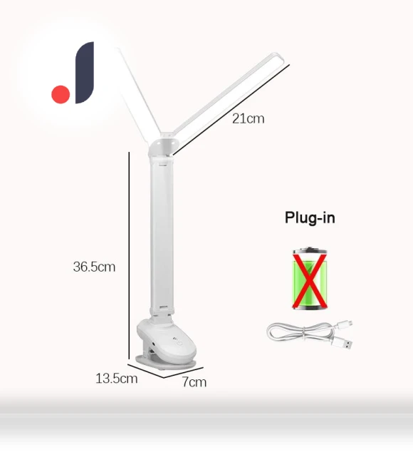 Dual Head LED Desk Lamp with Clamp and Touch Control — Study & Desk Lighting, Elegant Living House