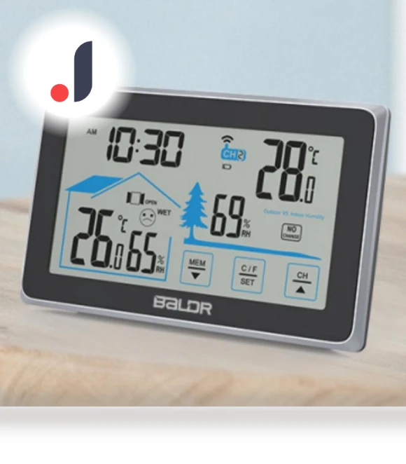 Electronic Hygrometer, Smart Weather Station — Home Climate Control, Elegant Living House