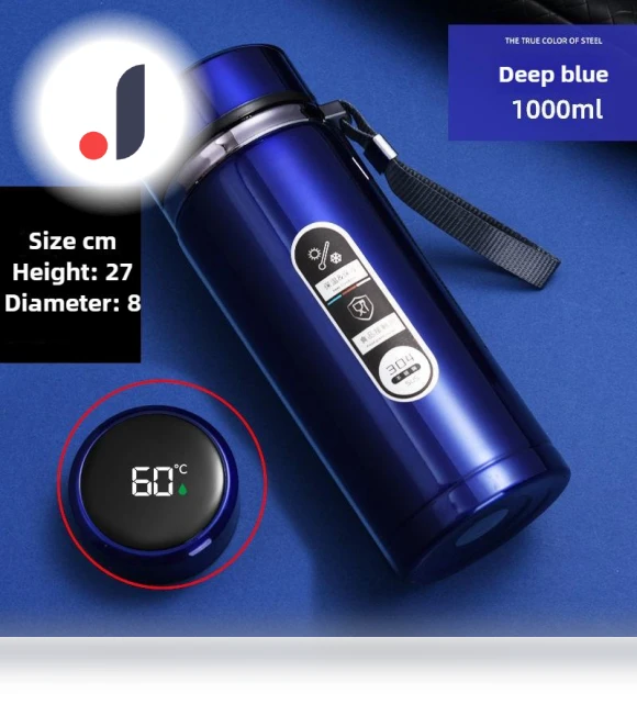 Smart LED Display Temperature Thermos Bottle — Travel Drinkware, DHSM