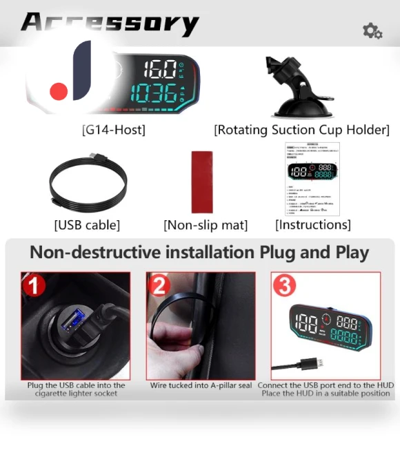 Upgraded Car Head Up Display GPS Smart Auto HUD Digital Speedometer — Car Accessories & Gadgets, IKEA Supermarket