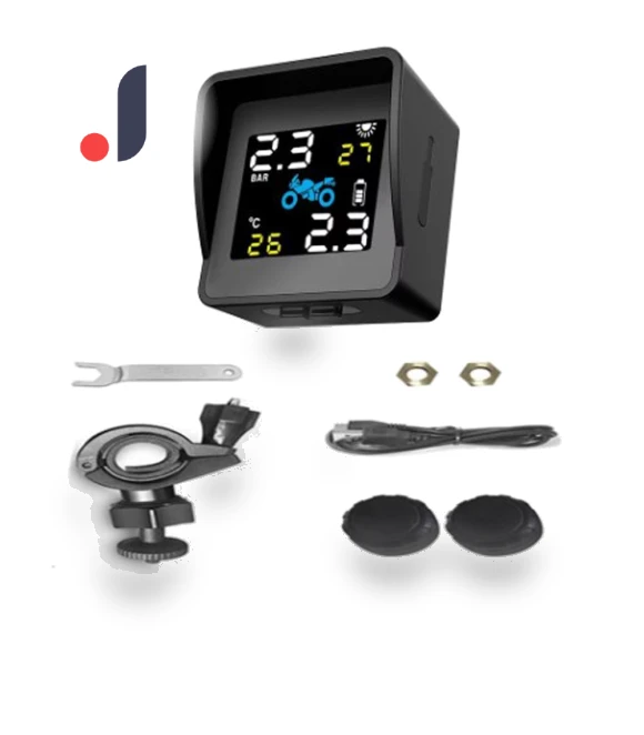 Wireless Tire Pressure Monitor Solar Motorcycle Tire Pressure Detector — TPMS Sensor Replacements, A Auto Parts Mall