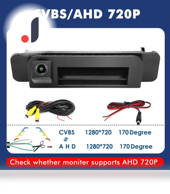 4K Night Vision Reversing Auto Parking AHD 1080P 180 degrees Car Handle Camera — Rearview Cameras for Cars, A Auto Parts Mall