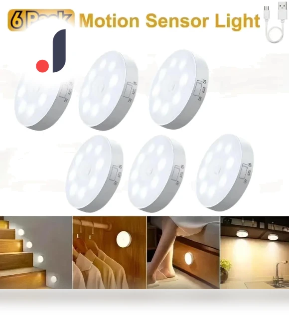 USB Rechargeable LED Cabinet Lights with Motion Sensor — Under-Cabinet Mounts, Build My Home