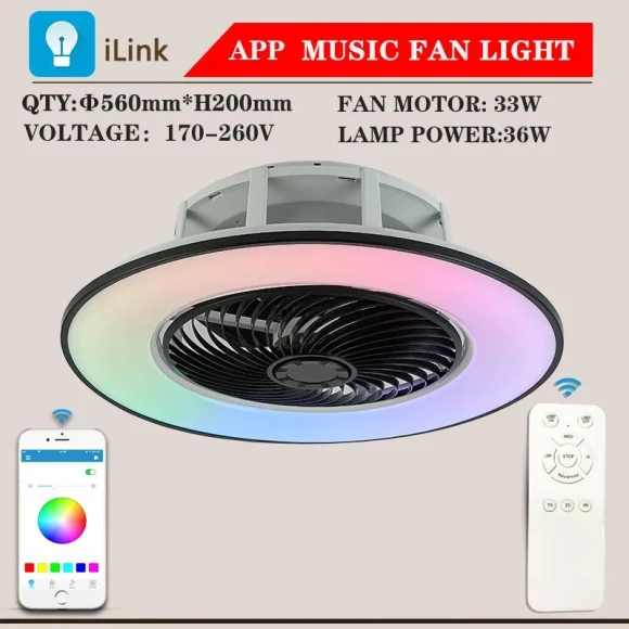 Ceiling Fan with LED Lighting and Smart Control — Ceiling Fans & Accessories, Rainbow Rain