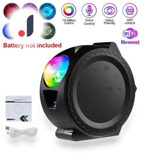 Smart Starry Sky Projector Galaxy Projector — Night Lights, Rainbow Rain