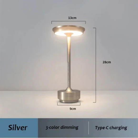 Industrial Style LED Desk Lamp with Charging — Desk & Table Lighting, Rainbow Rain