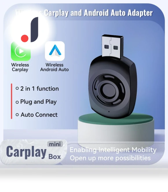 Wireless Android Auto Carplay Adapter 2 in 1 AI Box Car — USB, JOHO - CarGear