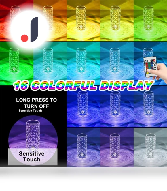 Crystal Table Lamp — Overhead Lighting, Rainbow Rain