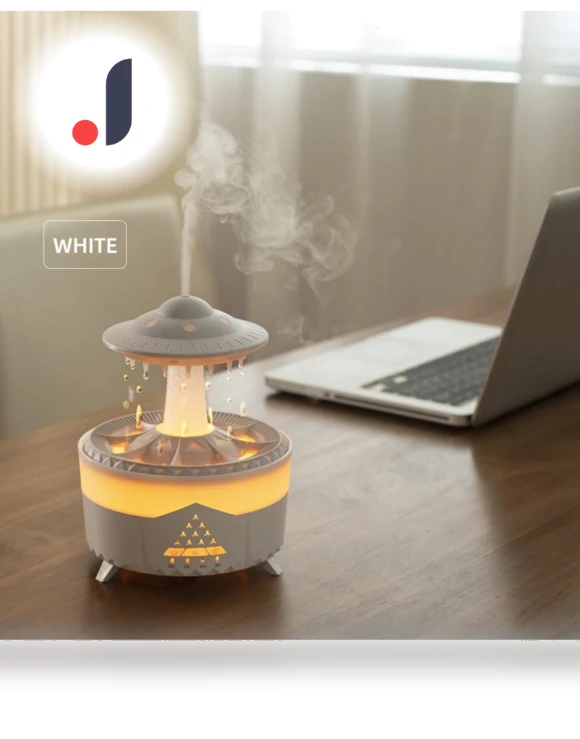 Rotating Rain Humidifier with Color LED Night Light — Air Moisturizers, Lntelligent Living Hall