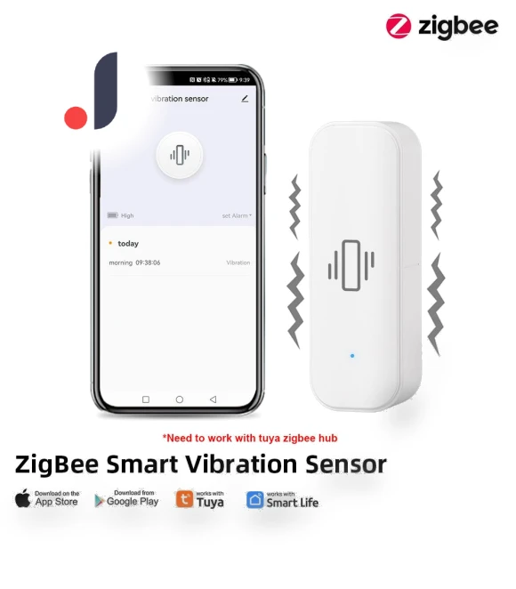 Smart Vibration Sensor — Smart Home Security, Tuya