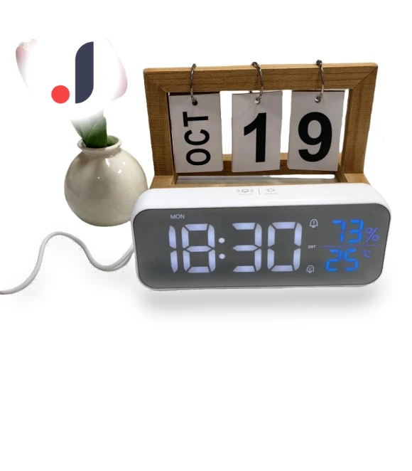 Digital Alarm Clock with Temperature and Humidity Sensor — Alarm, DC-HOME-4