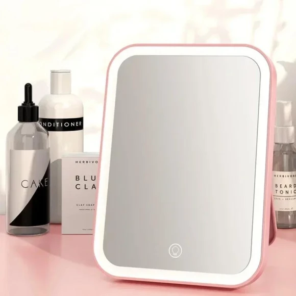 LED Makeup Mirror with Touch Screen — Handheld, Vinde Home
