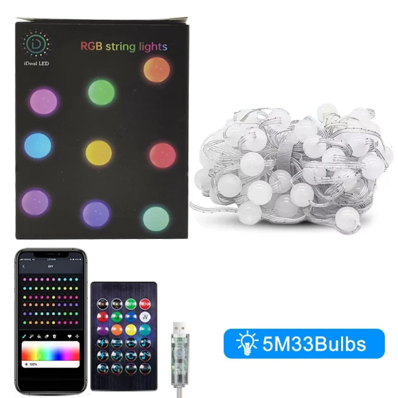 RGB Globe Smart Colorful Lights — Outdoor String Lights, Lntelligent Living Hall