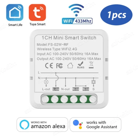 WiFi Smart Switch 16A Mini Breaker Relay — Smart Home Hubs & Controllers, Super Dream Home