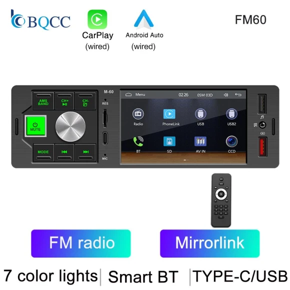 1 Din 4 Touchscreen Car MP5 Player — Stereo Receivers, Auto Launcher