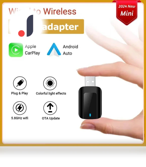 2-in-1 Wireless CarPlay Adapter — Navigation & GPS Accessories, Auto Launcher