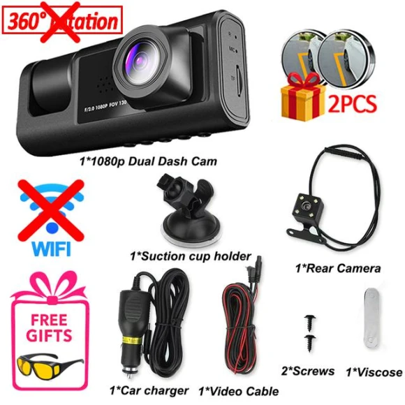 3-Channel Car Dash Cam — Dashboard Cameras, Auto Accessories Home